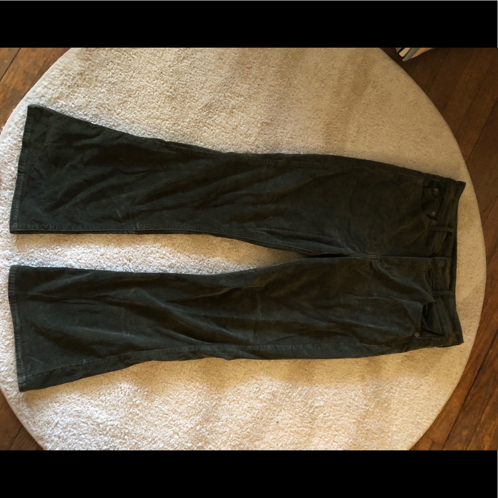 american eagle dark green corduroy pants!